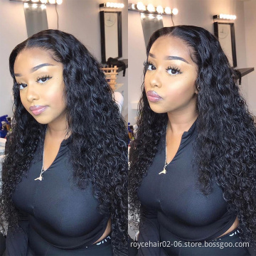 Top Quality Raw Brazilian Human Hair Wig Wholesale Thick Curly Hair Extension Glueless Pre Plucked Transparent Full Lace Wig